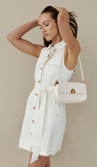 Off Duty Explorer Denim Mini Dress White