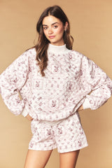 Teddy Darling Mockneck Quilted Set (mocha)