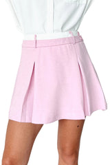Flirtatious Fashion Pleated Layered Mini Skirt (Pink)