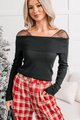 Can’t Phase Me Ribbed Long Sleeve Top (Black)