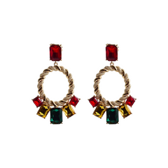 Pre Order: Bejeweled Twisted Loops Drop Earrings