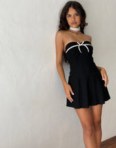 Panolia Bow Front Mini Dress in Tailoring Black