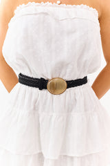 Canyon Calling Faux Leather Braided Belt (Gold/Black)