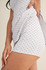 The Piper Polka Dot Lace Trim Mini Dress