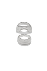 Neila Two Piece Ring Set - Silver