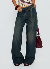 Boxie Mid Rise Wide Leg Jeans Vintage Wash