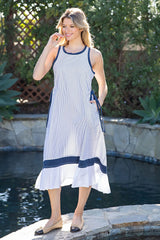 The Whitney Stripe Contrast Midi Dress