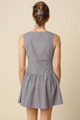 The Mallory Gingham Button Mini Dress