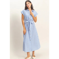 City Stroll Belted Midi Dress