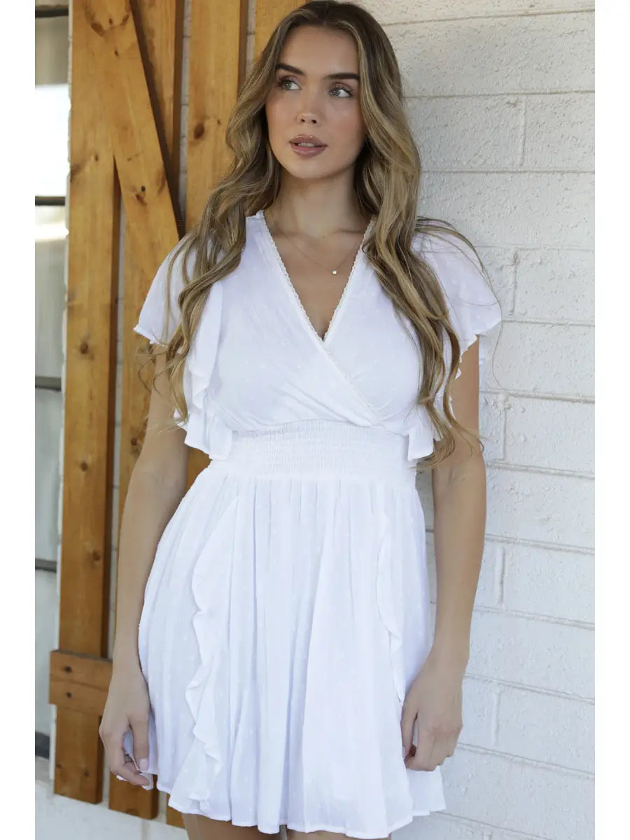 The Jocelyn Swiss Dot Ruffle Dress