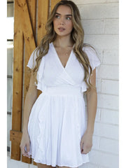 The Jocelyn Swiss Dot Ruffle Dress