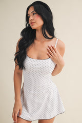 The Piper Polka Dot Lace Trim Mini Dress