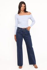 Aleena Knit Top - Light Blue